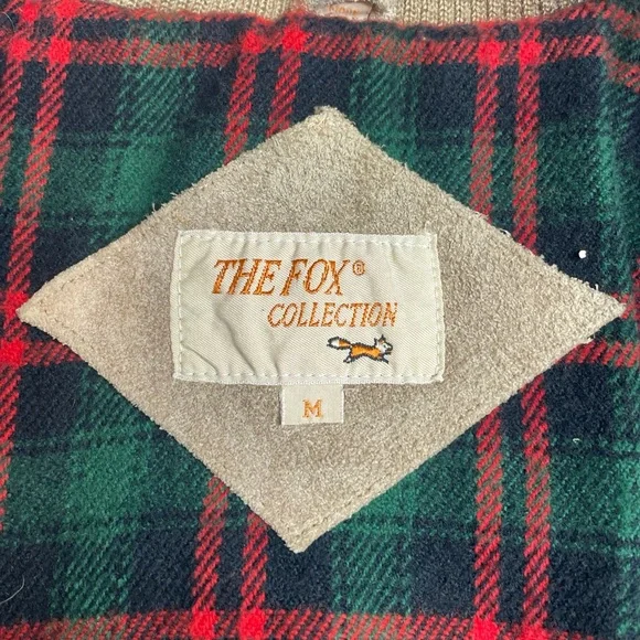 Vintage 90’s The Fox Collection Suede Leather Bomber Jacket Gray Chinstrap M - Picture 5 of 8